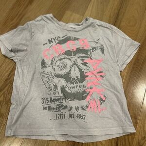 Cropped Graphic Skull Tee Size S